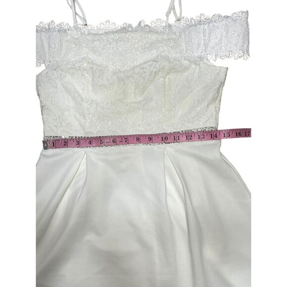 Francescas White Off-The-Shoulder Lace Dress Size Small - Picture 6 of 15